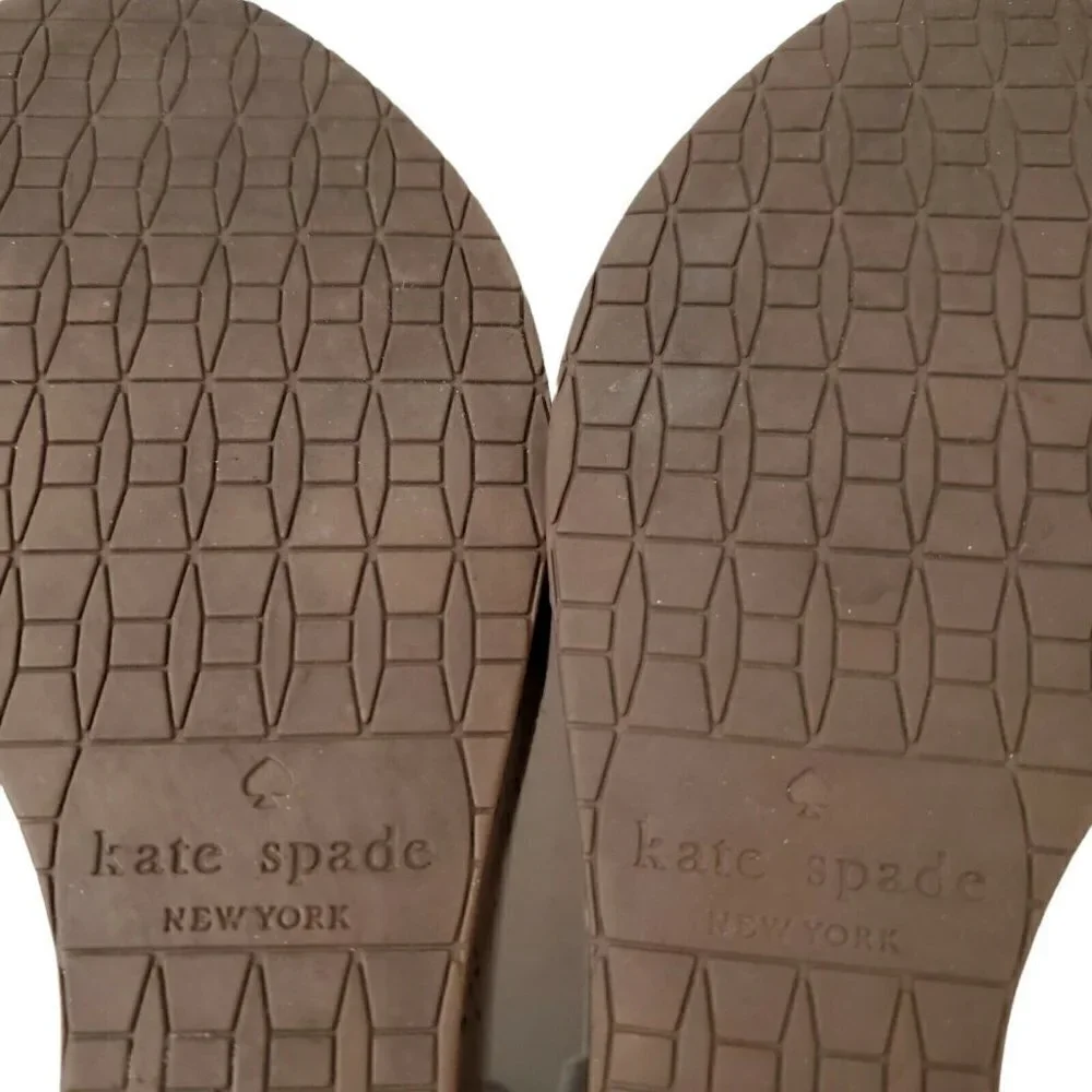 Kate Spade Tomas‎ Wedges Sandals 8.5 White Cork Platform Heel Leather Open-Toe